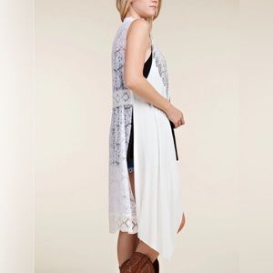 Be. Vocal light cardigan with angel wings . White . Rayon/Spandex Size Large